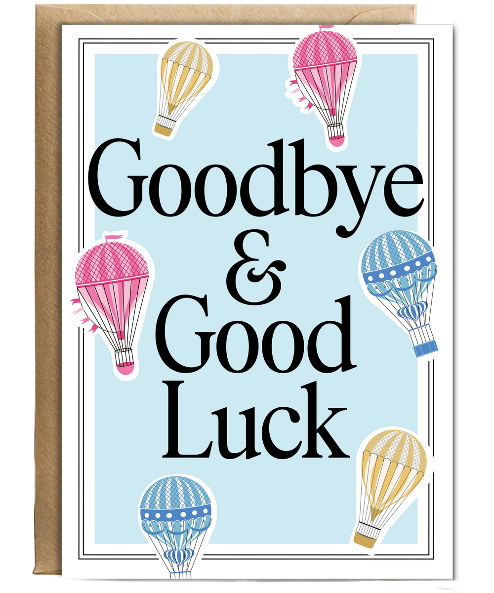 Goodbye and Good Luck Card for Colleague Leaving with Hot Air Balloons
