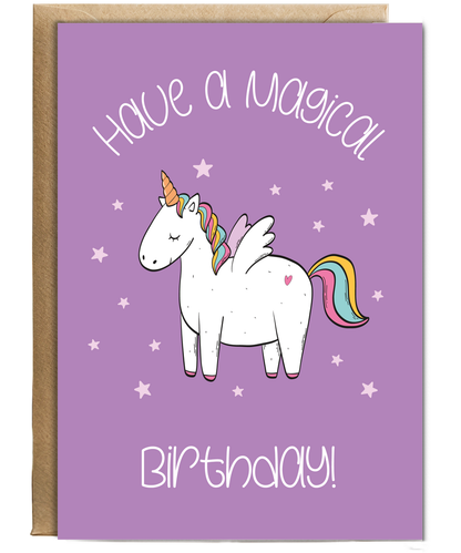 Childrens Unicorn Birthday Card Have a Magical Birthday