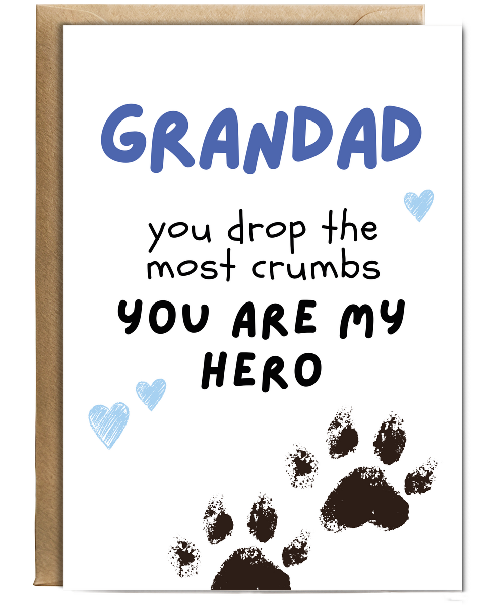 Funny Dog Grandad Birthday Card from the Dog You are My Hero