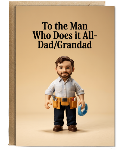Fathers Day Card Man Who Does It All Dad Grandad