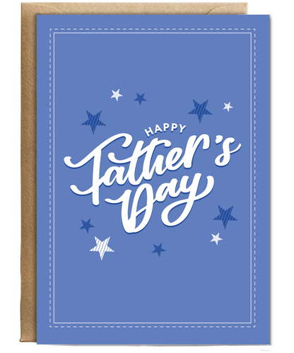 Happy Fathers Day Card Simple Starry Design
