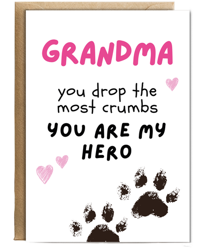 Funny Dog Grandma Birthday Card from the Dog You are My Hero