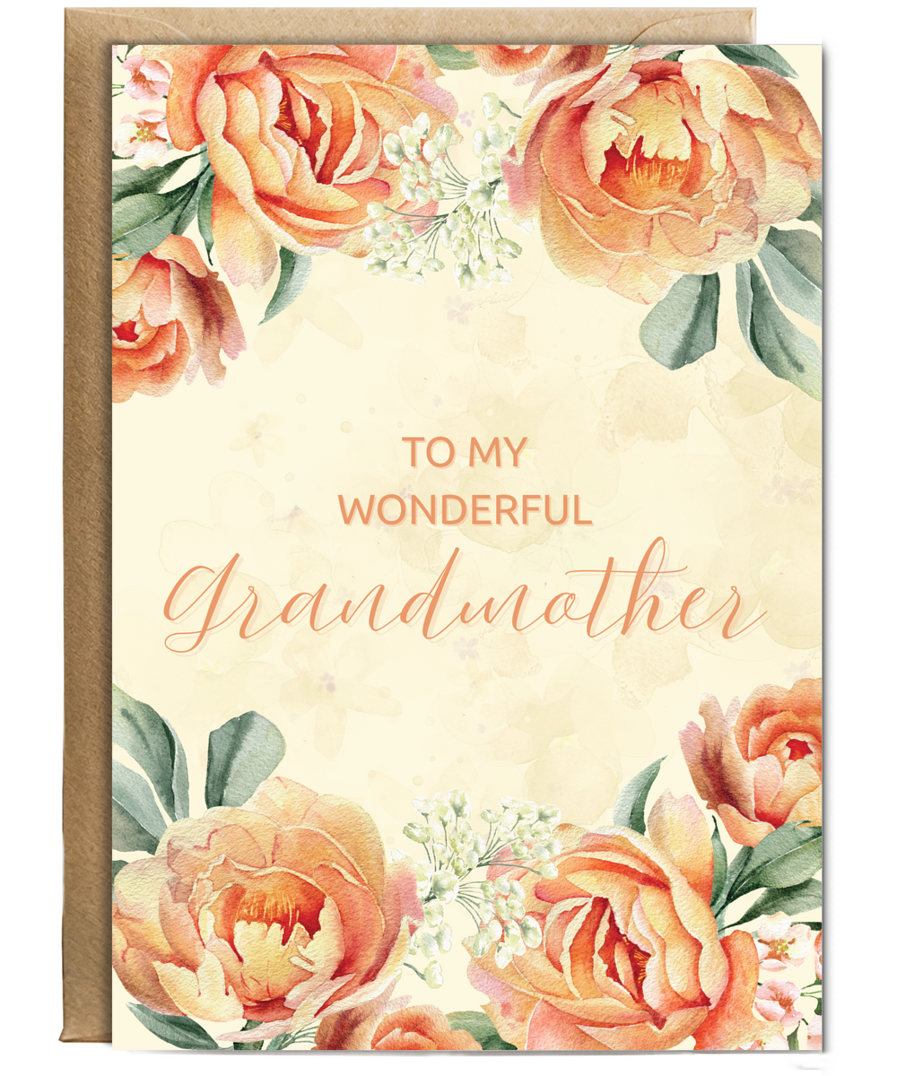 to my wonderful grandma orange peonies