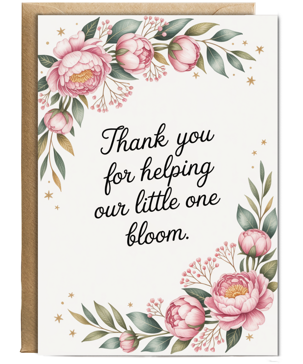 Thank you for helping our little one bloom