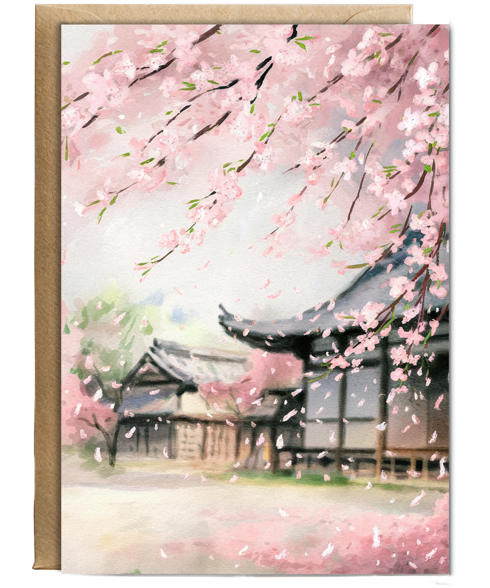 watercolor painting of cherry blossoms in full bloom