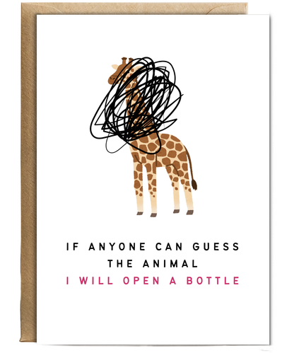 If Anyone Can Guess the Animal I Will Open a Bottle Dad Humour Card