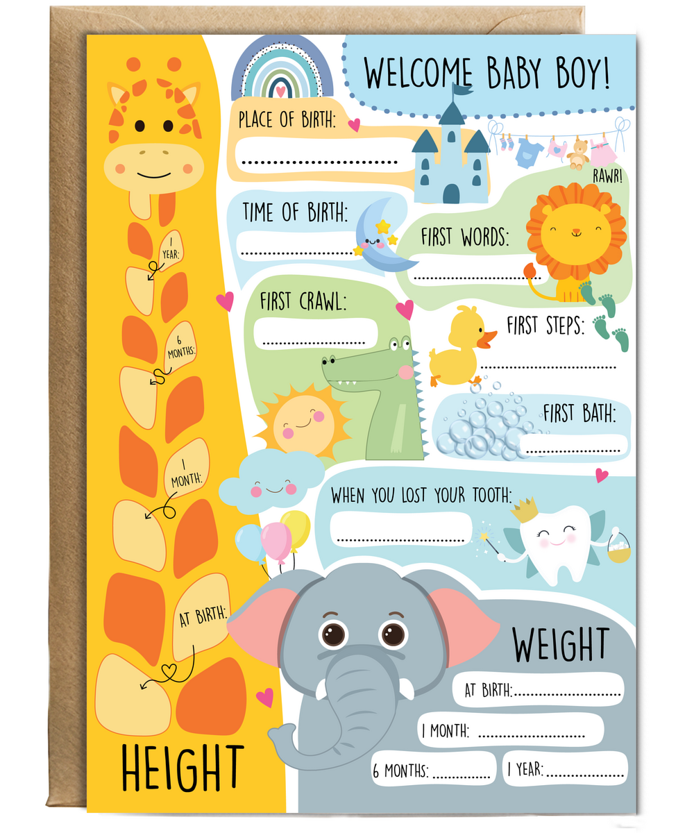 Baby boy's first milestones