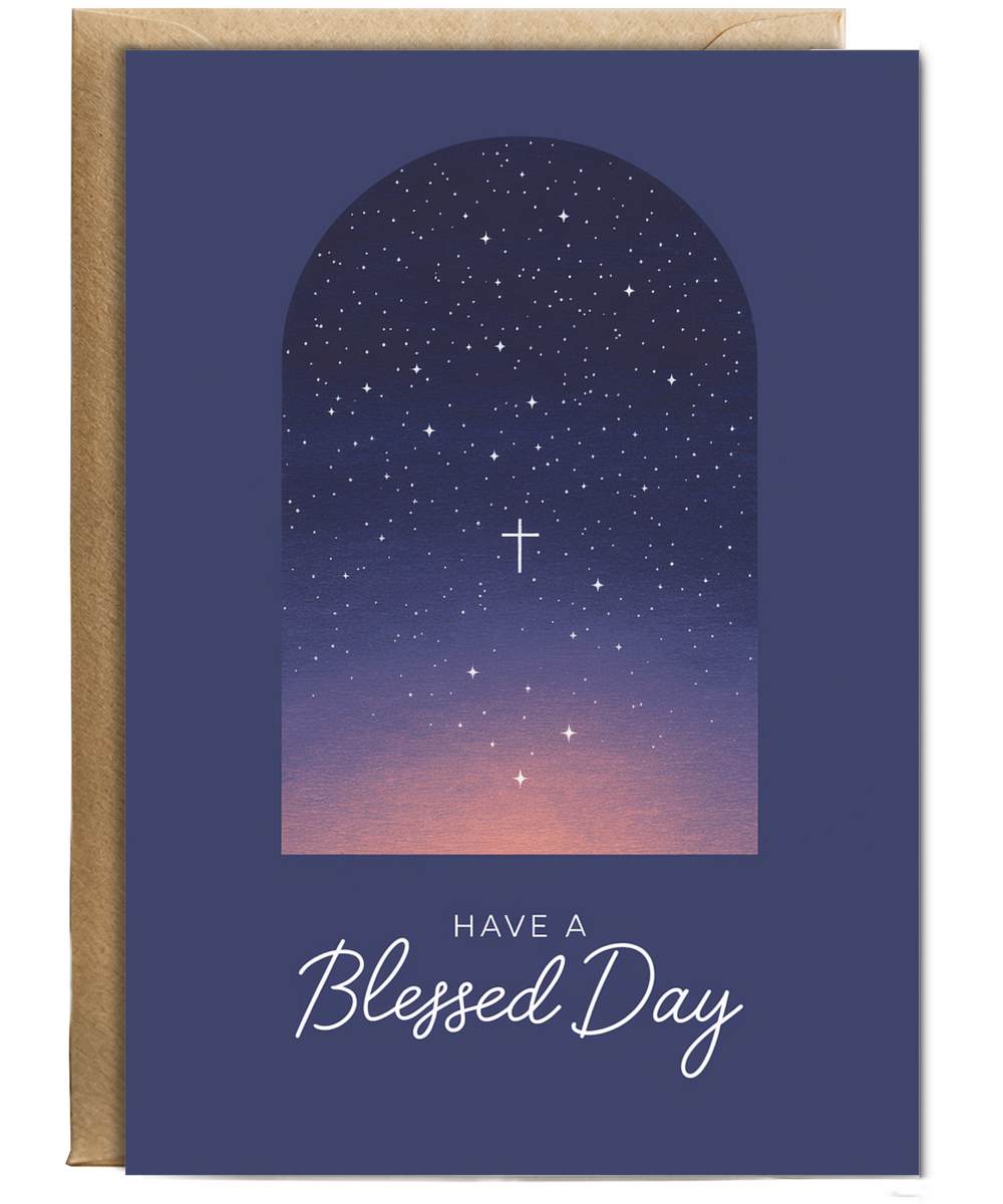 Have a Blessed Day Card Christianity Cross