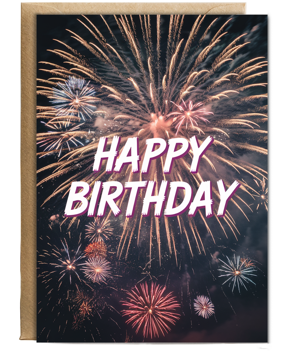 Bursting Fireworks and Bold Typography