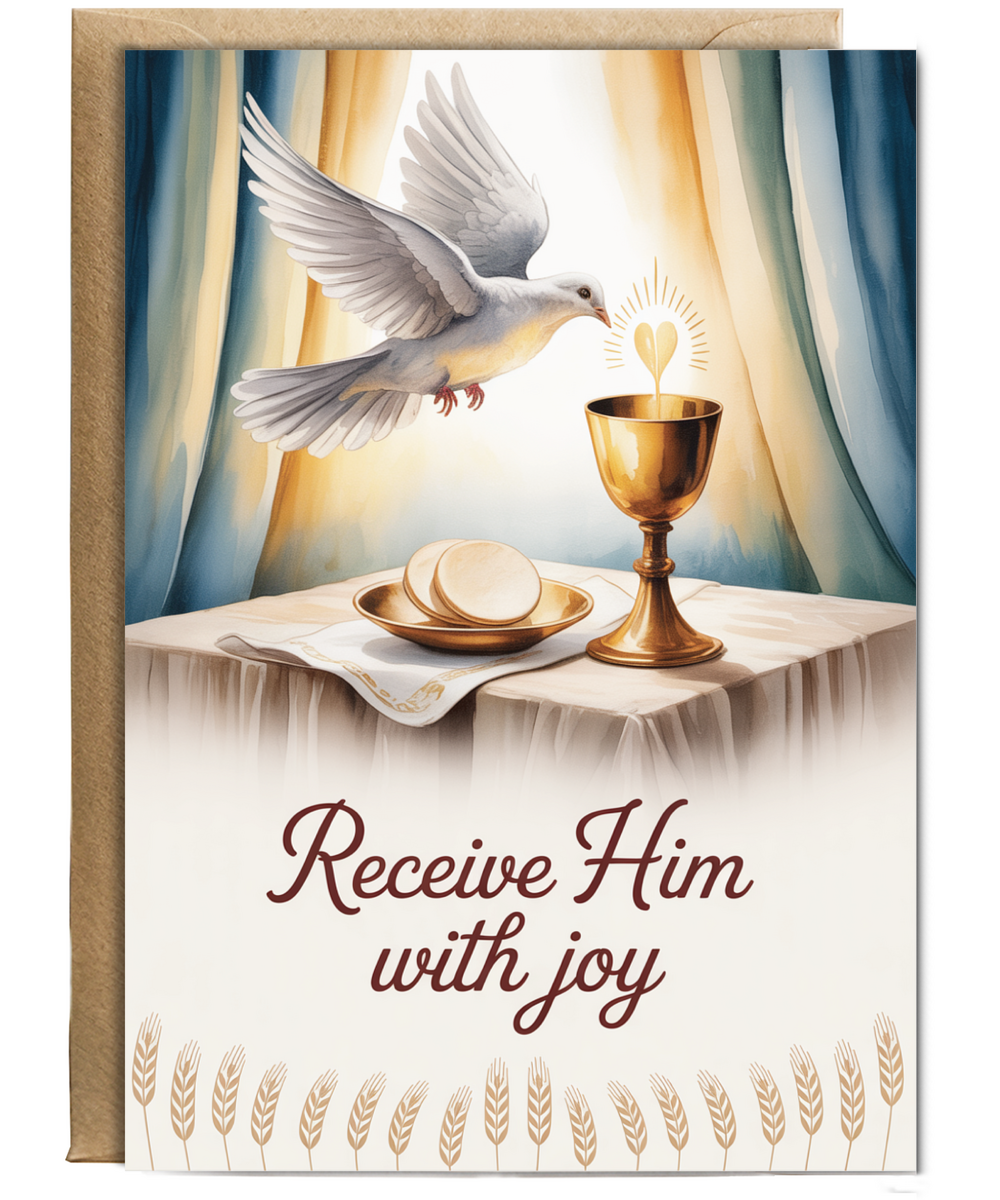 Receive him holy communion