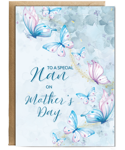 To a special nan on your mother's day, butterfly