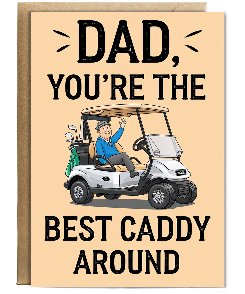 Funny Birthday Card for Dad Best Caddy Around taxi driver