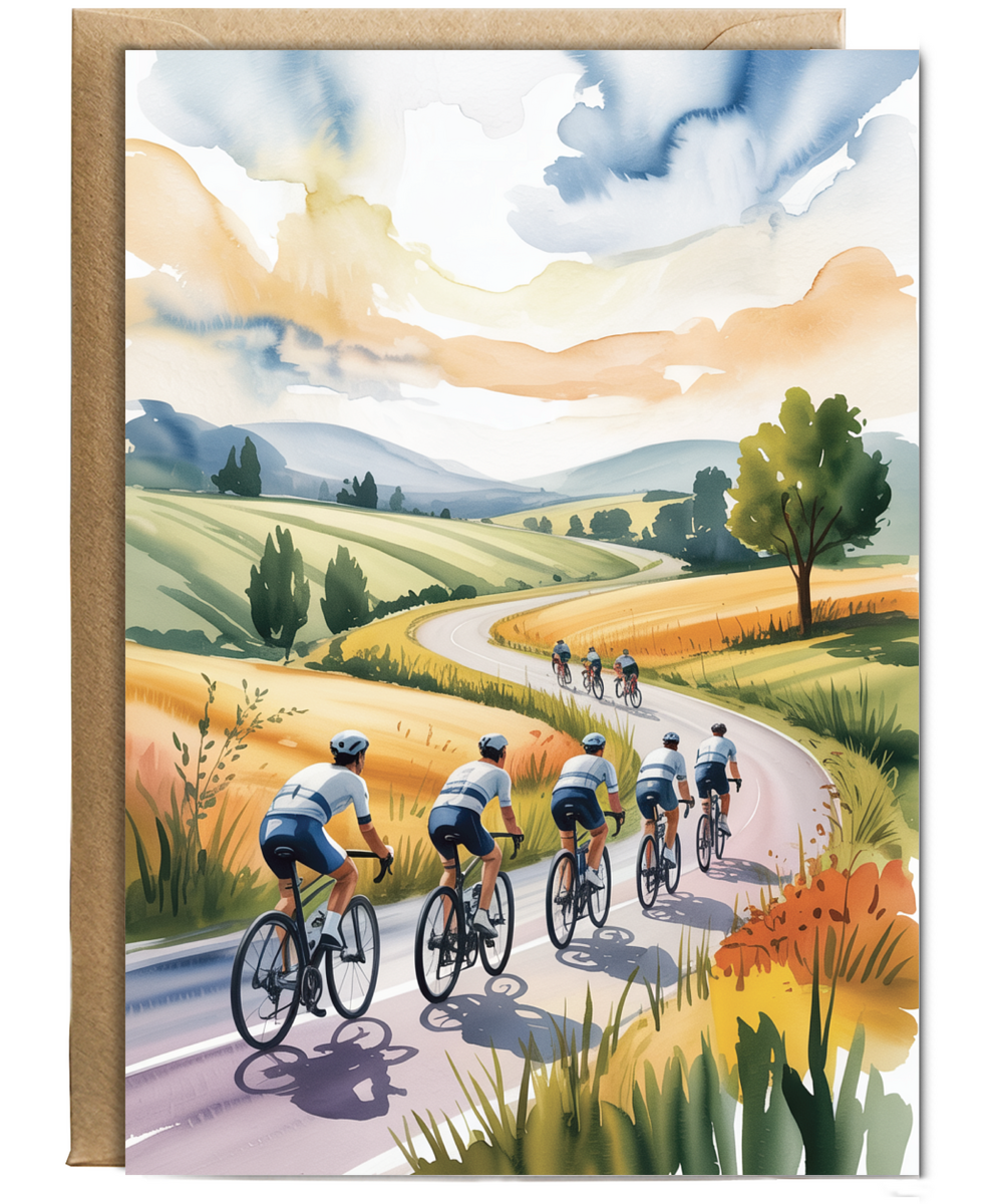 Watercolour Countryside Group Ride