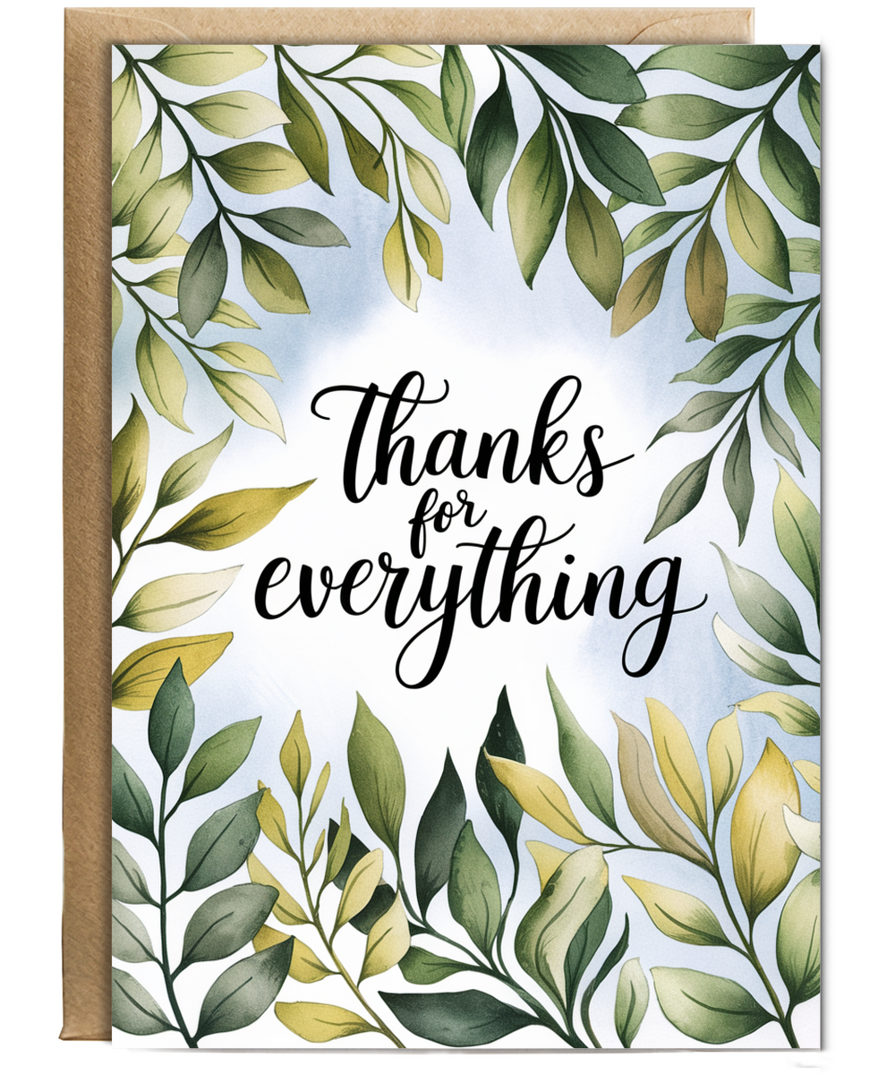Thanks for Everything Card for mum dad
