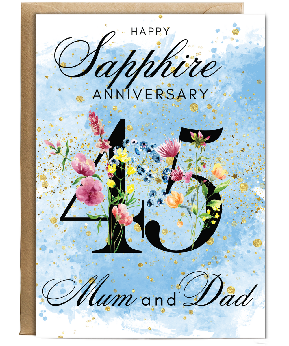 A5 Sapphire anniversary mum and dad
