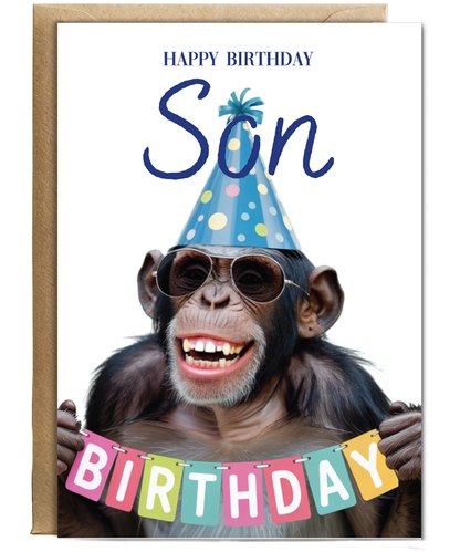 Chimpanzee happy birthday Son