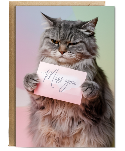 Miss You with Cat with a Letter