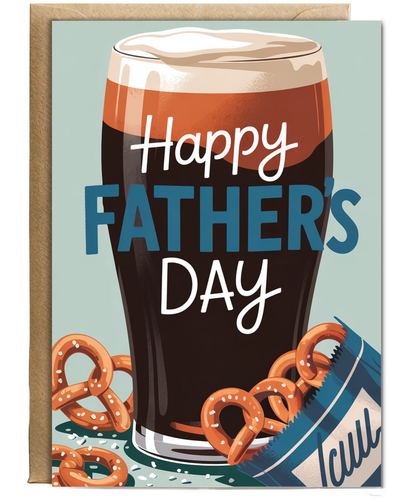 Father's Day card Beer and Pretzels