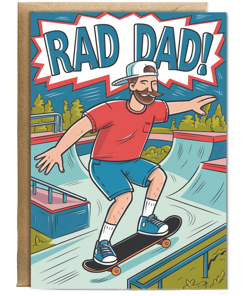 Father's day rad dad skateboarding