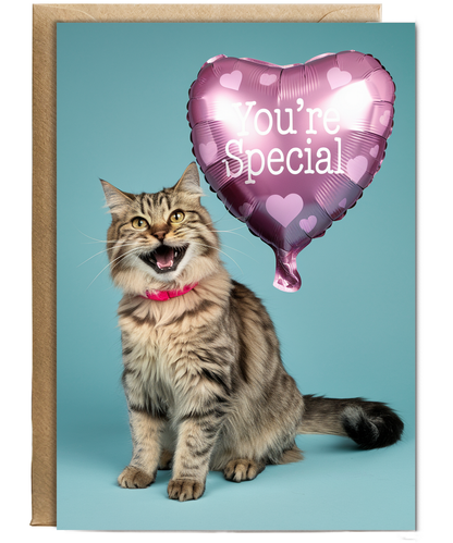 You're Special with Cat with a Heart Balloon