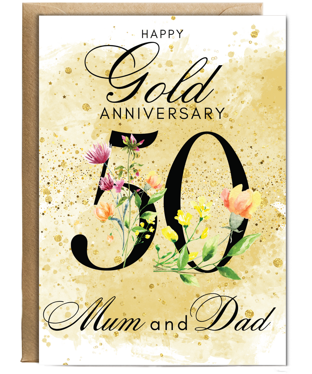A5 Gold anniversary mum and dad