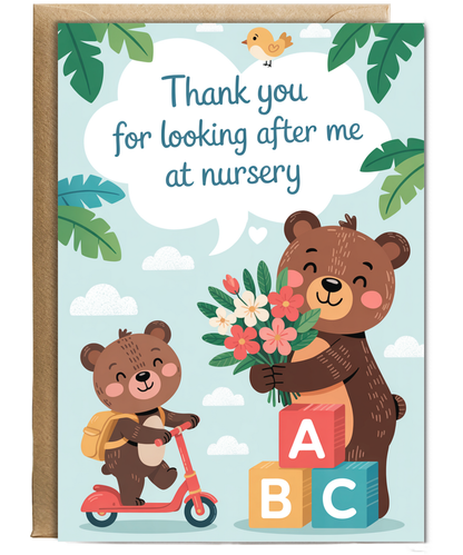 Thank you for looking after me at nursery