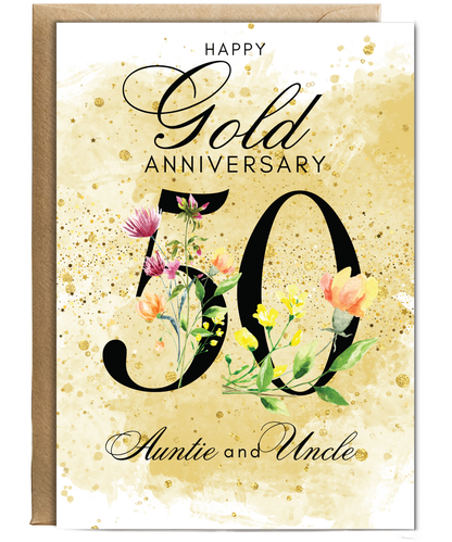 A5 Gold anniversary Auntie and Uncle