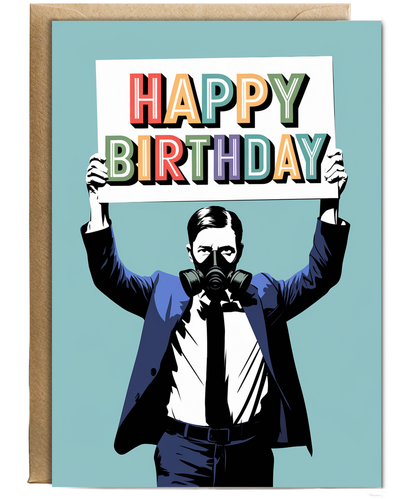 Happy Birthday Card Stencil man card for him