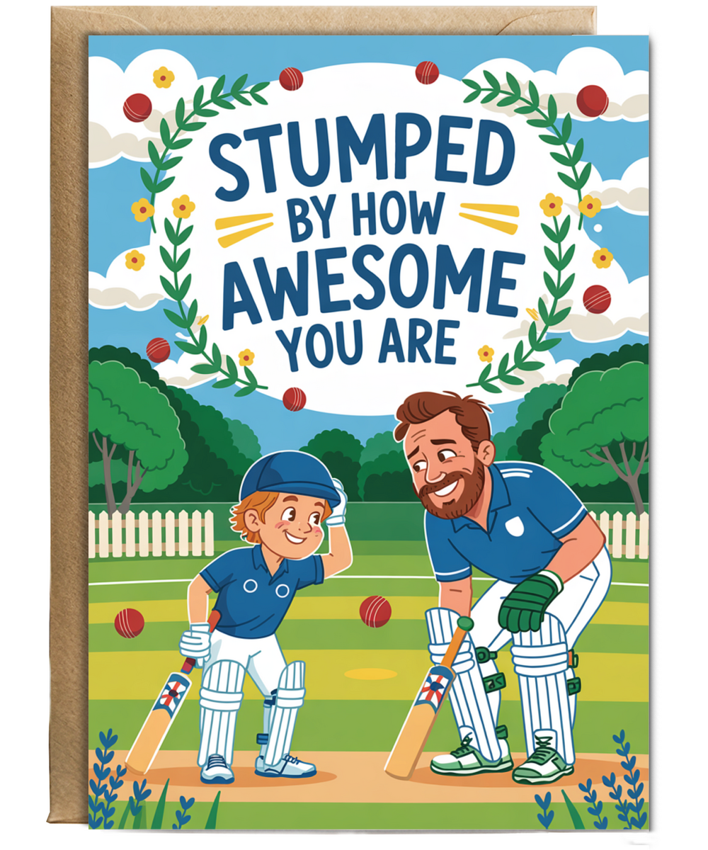 Cricket Themed Card for Son Stumped by How Awesome You Are