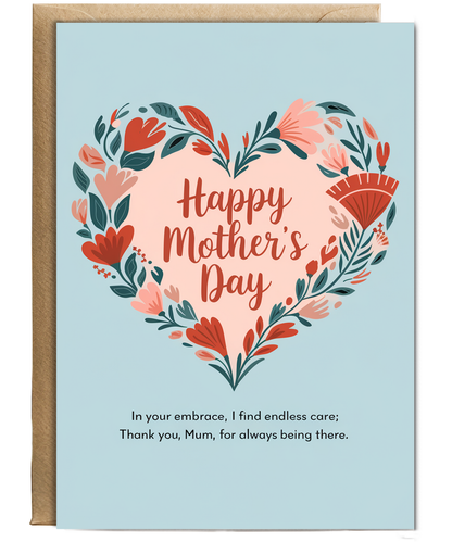 Mothers Day Card traditional poem mum love heart