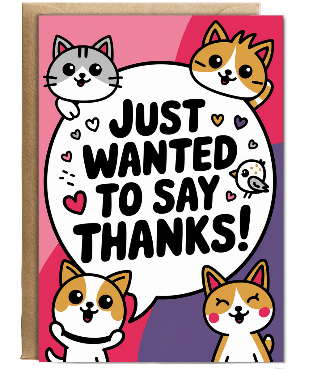 Just Wanted to Say Thanks Card Cats kitten