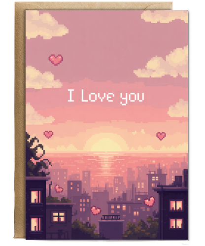 Valentines pixel i love you