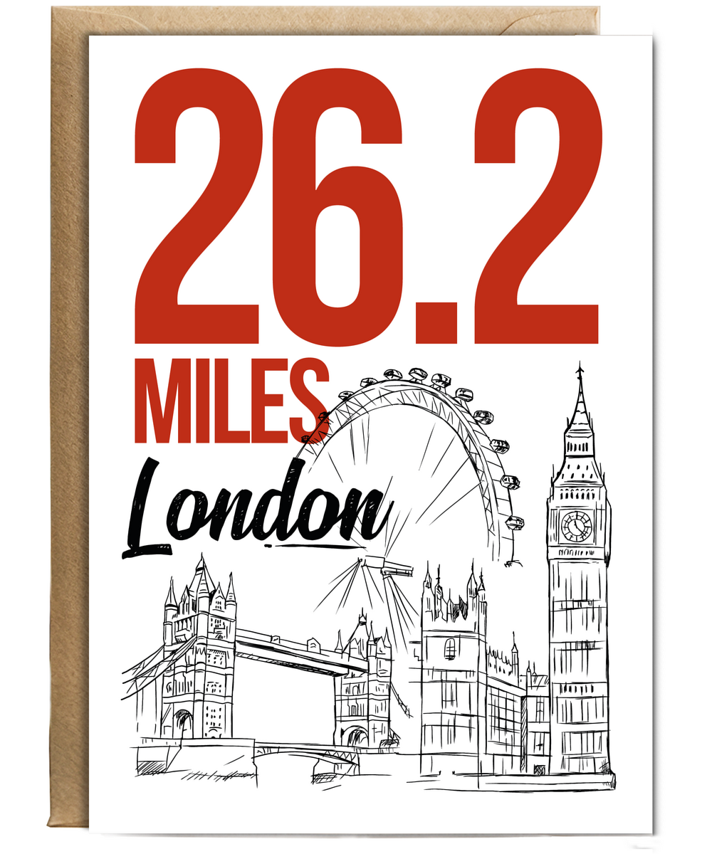 Good Luck and Congratulations Card for Marathon Runner in London City