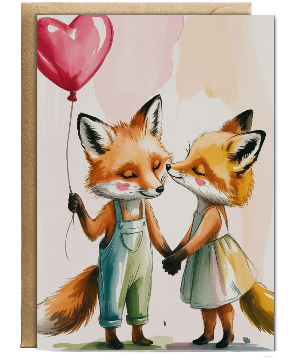 Valentines Foxes in love
