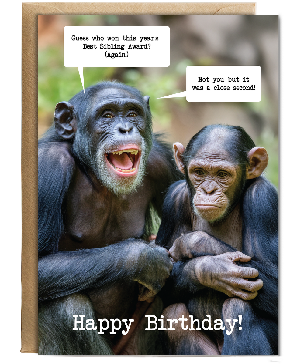 Birthday card guess who won best sibling award