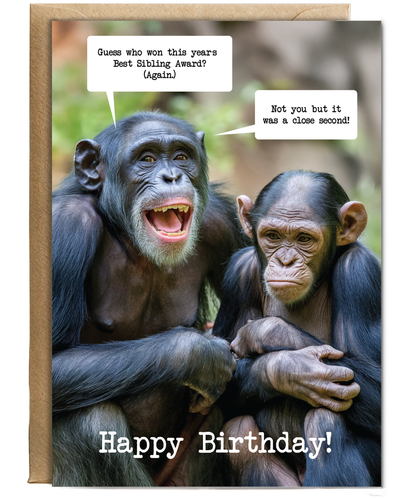 Birthday card guess who won best sibling award