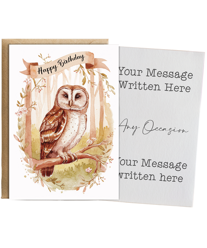 Happy Birthday cute owl watercolour