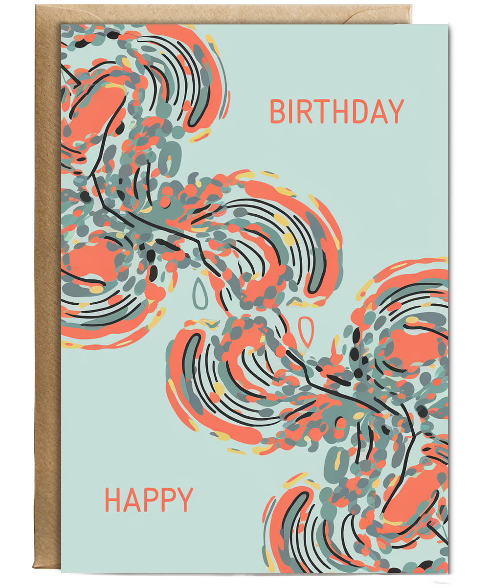 Happy Birthday Card for her pastel light blue