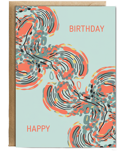 Happy Birthday Card for her pastel light blue