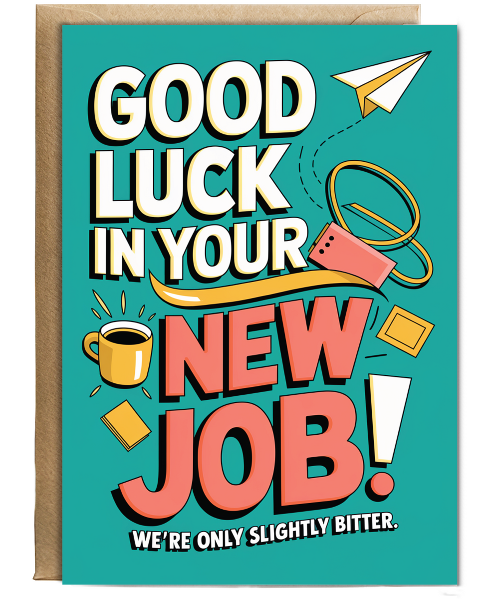 Good luck at your new job we're only slightly bitter