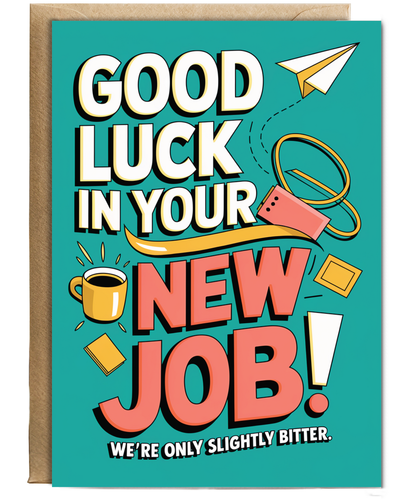 Good luck at your new job we're only slightly bitter
