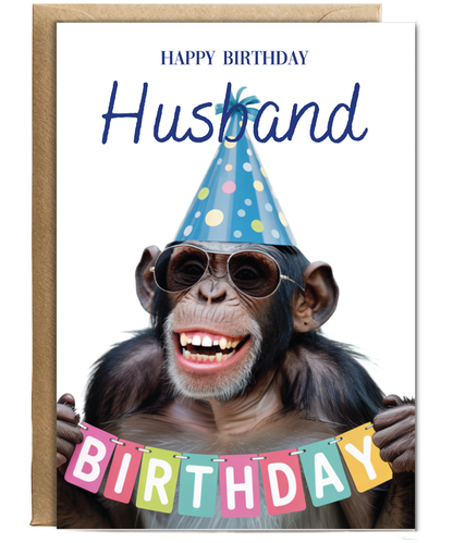 Chimpanzee happy birthday Husband