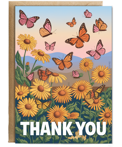 Thank You - Bright Butterflies and Blooms