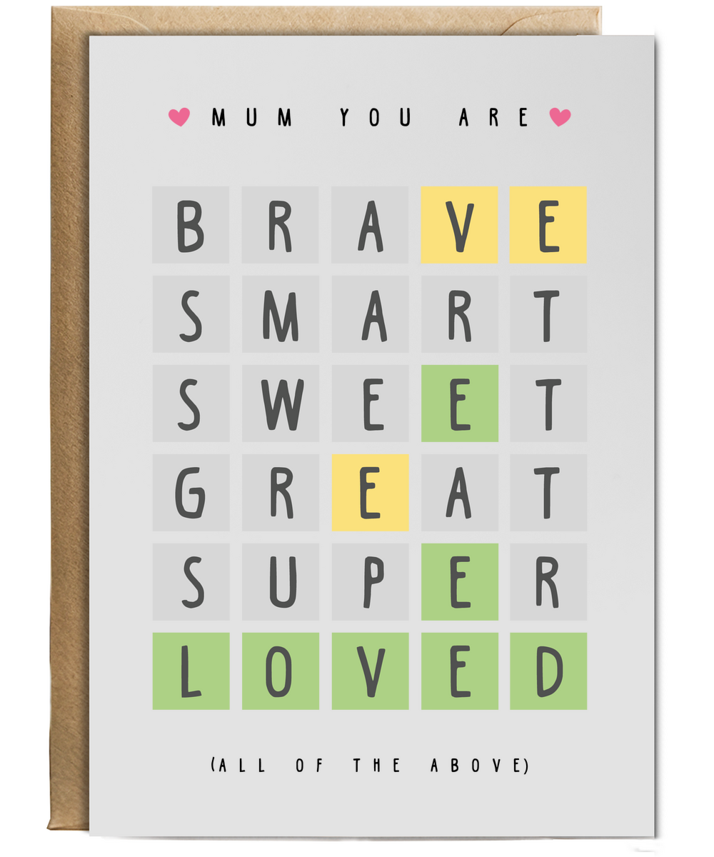 Mum You are Loved Word Game