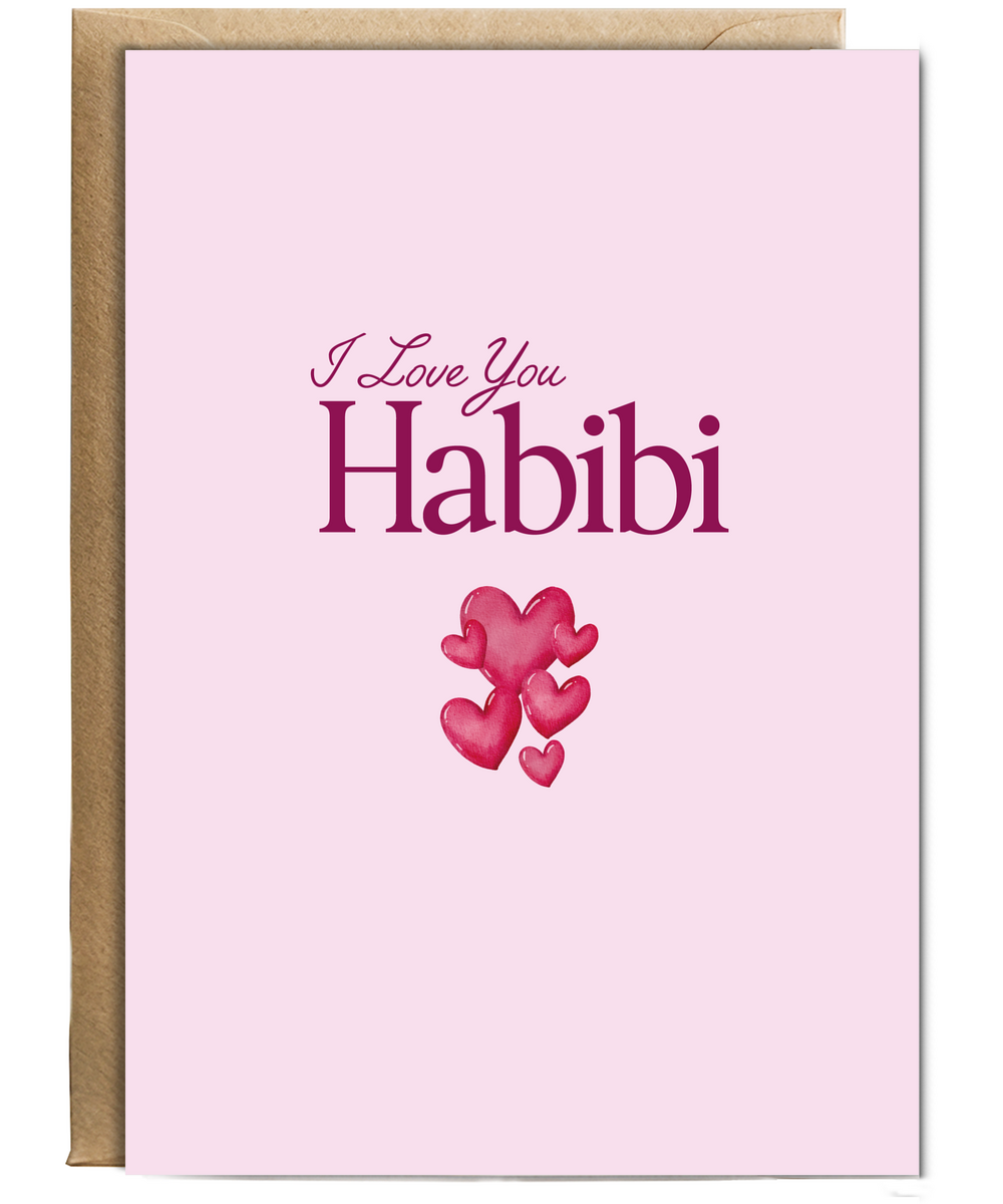 Arabic Valentines Day Card for Him I Love You Habibi
