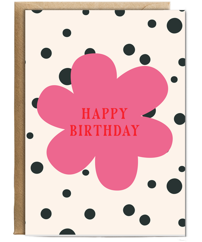 Happy Birthday card polka dot flower