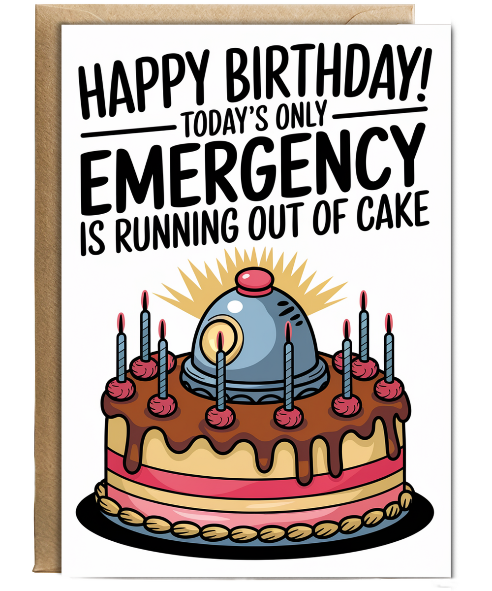 Happy Birthday Today’s Only Emergency is Running Out of Cake