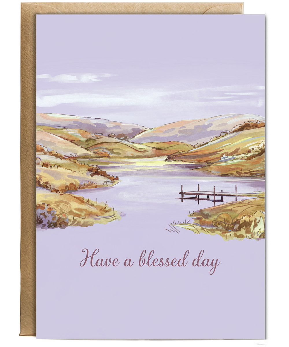 Have a Blessed Day Card rolling hills