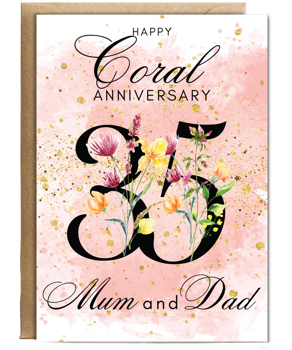 A5 Coral anniversary mum and dad