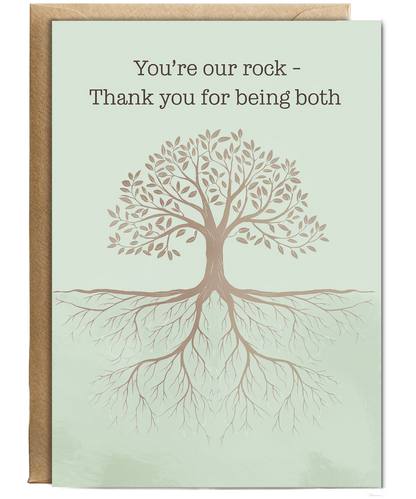 Mothers day card for Dad You're Our Rock Thank You for Being Both